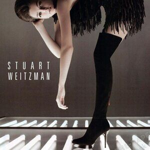 Stuart Weitzman HIHO | Thigh High Stiletto Boots | Black Suede | 8M | Excellent